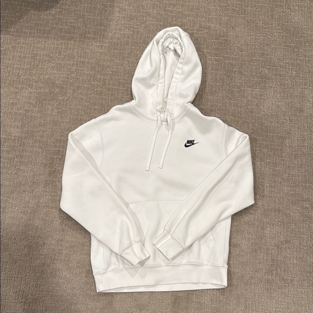 Nike Men's White Hoodie Sweater